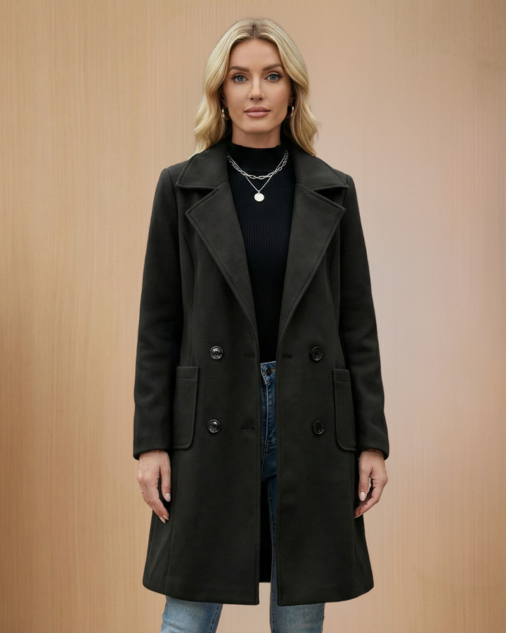 DEMI™ - Casual Mid Length Button Open Front Coat