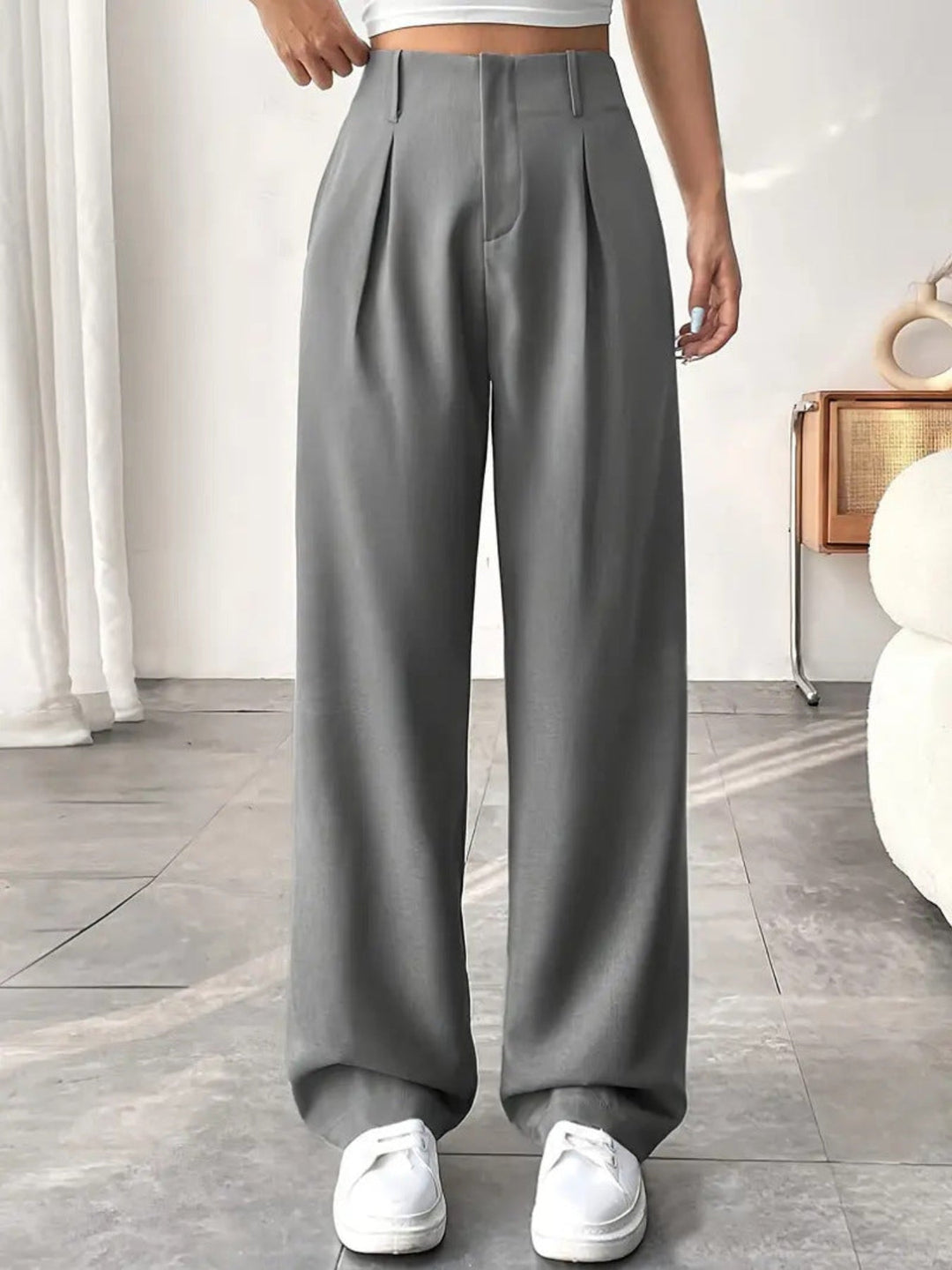 BELISIMA™ – Elegant Pleated Wide-Leg Office Trouser