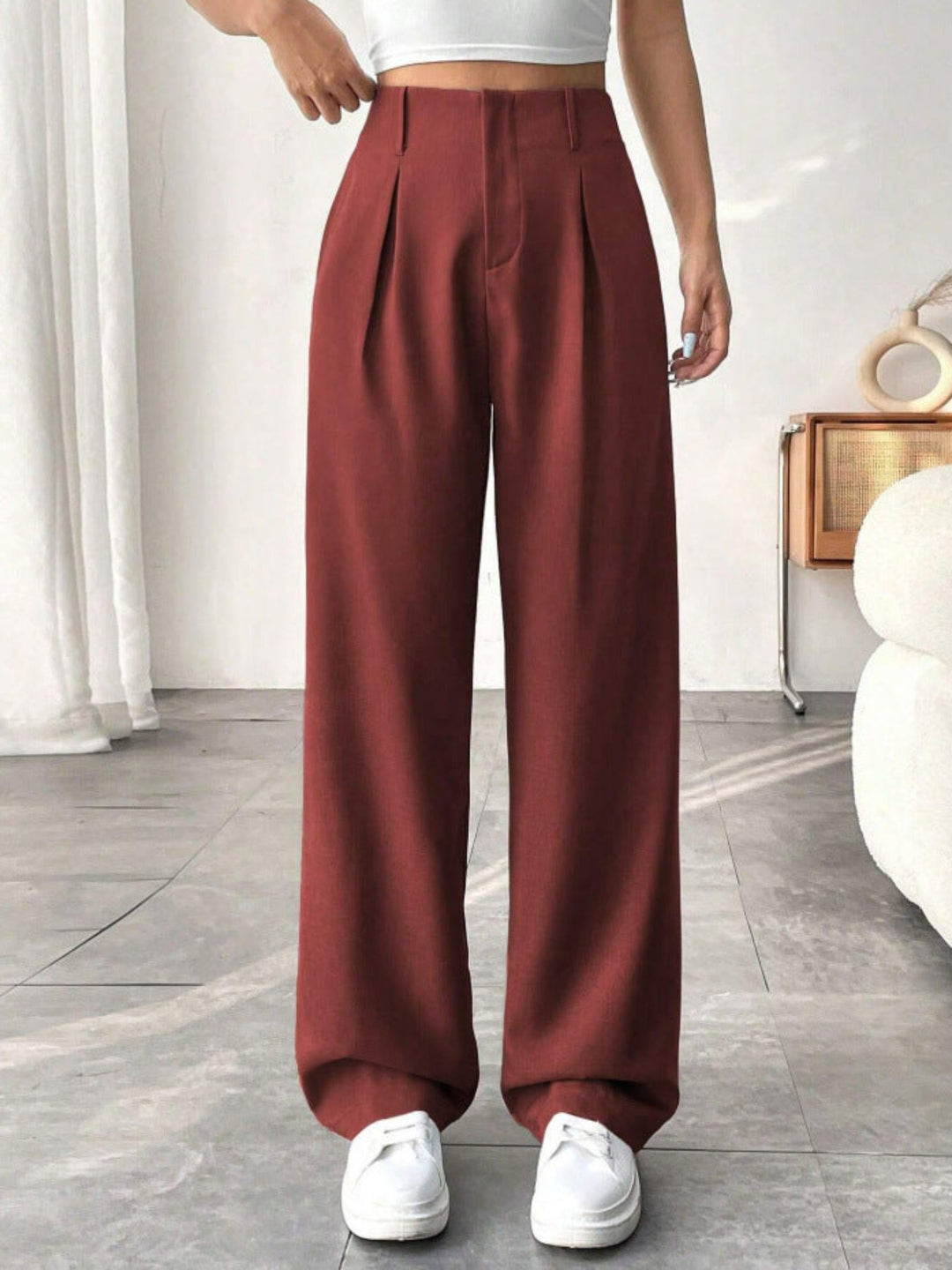 BELISIMA™ – Elegant Pleated Wide-Leg Office Trouser