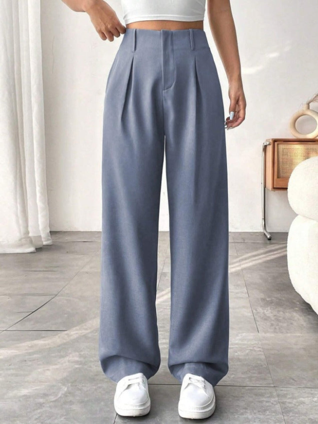 BELISIMA™ – Elegant Pleated Wide-Leg Office Trouser