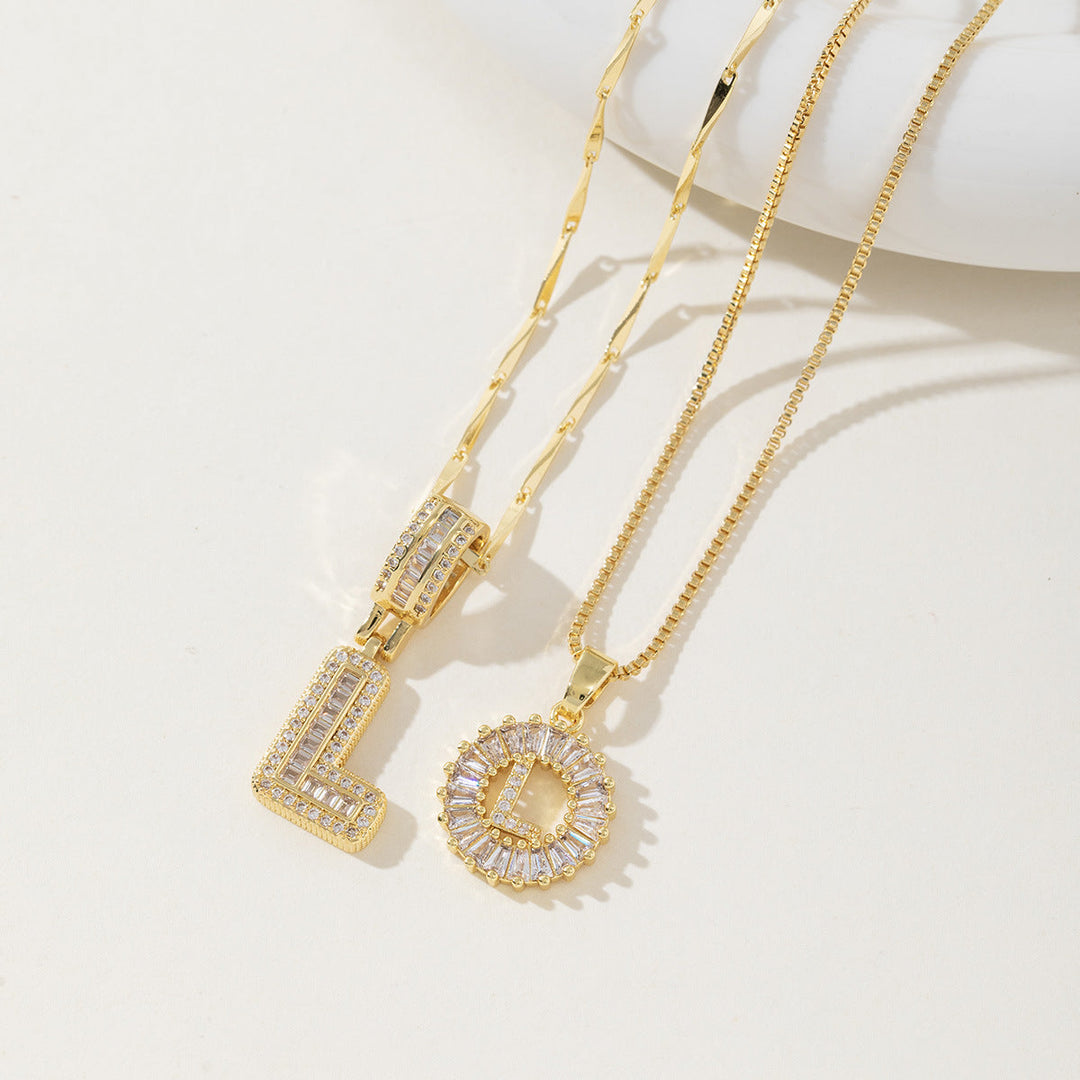 AISHA™ - Elegant 2-Pack Initial Letter Pendant Necklaces